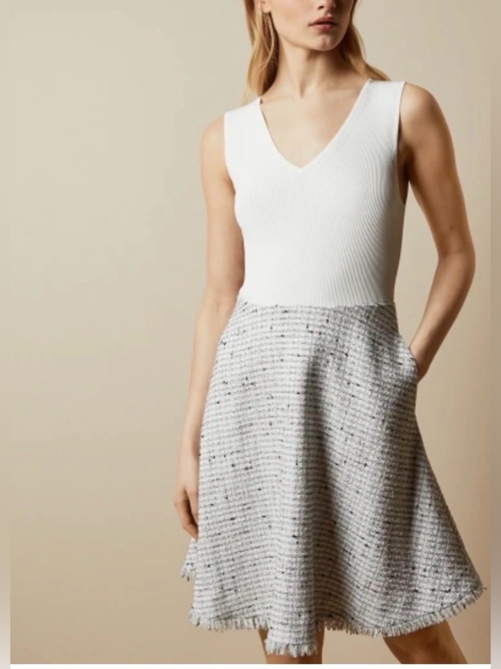 Ted‎ Baker London Adalad A-Line Sleeveless Tweed Skirt Dress
